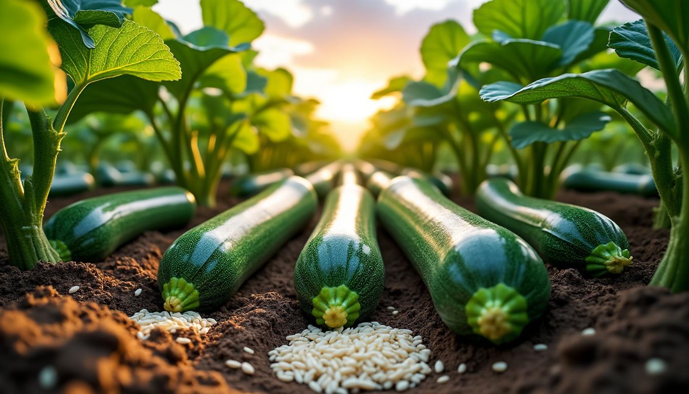 Pourquoi mettre du riz au pied des courgettes pourrait changer votre récolte cette année