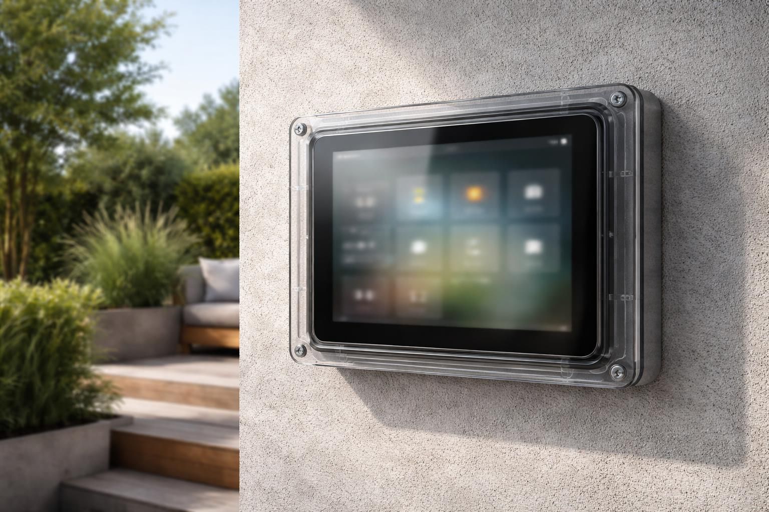 Boîtier étanche et câbles invisibles : installer une tablette tactile pour la domotique tablette dehors