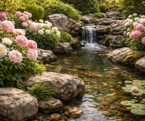 Comment intégrer des éléments aquatiques dans un jardin de roches et de pivoines