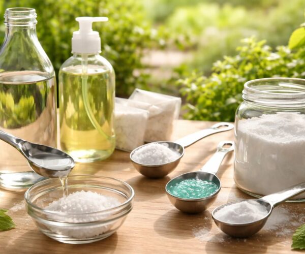 Les bienfaits du dosage pour un désherbant naturel avec vinaigre, sel, produit vaisselle et bicarbonate