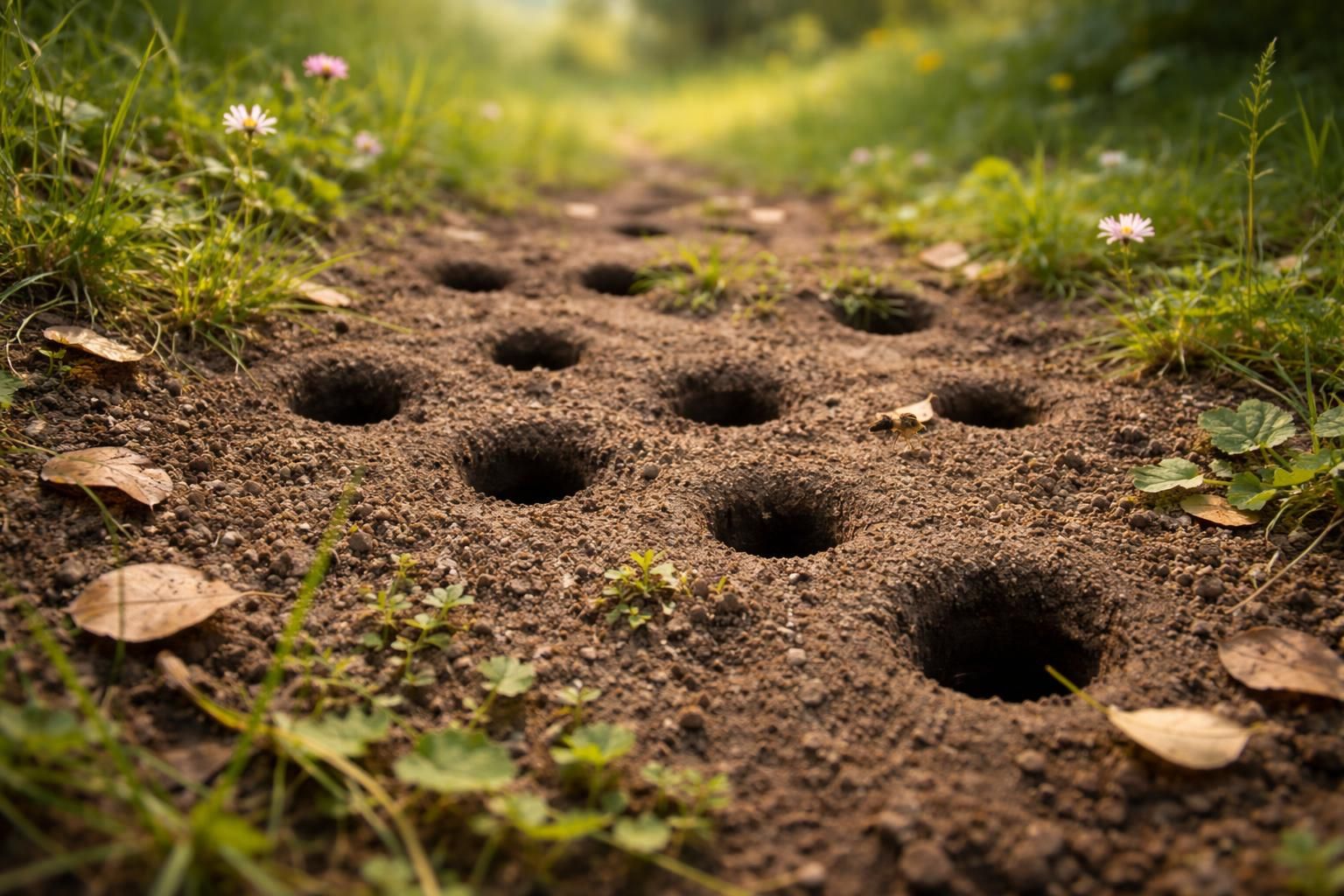 Les petits trous ronds dans la terre expliqués : un guide pour les passionnés de nature
