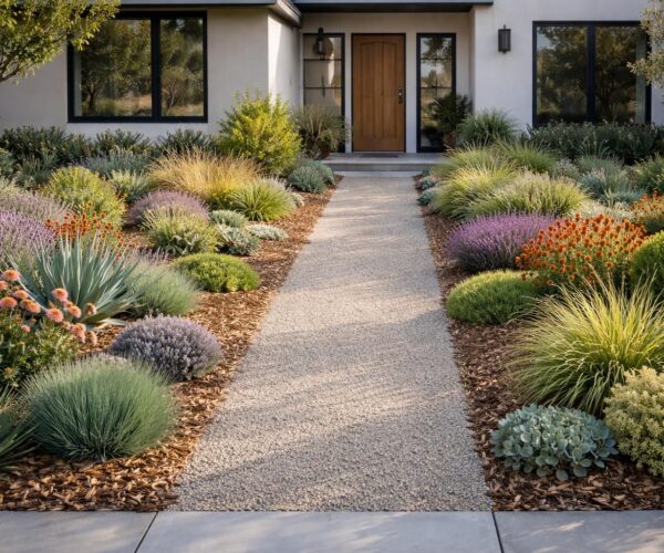 Aménagement devant la maison sans pelouse : comment intégrer des plantations alternatives