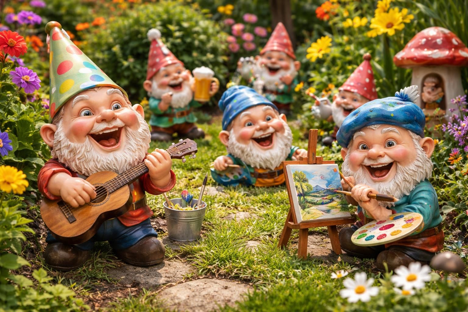 Entre humour et art : l&rsquo;univers créatif des nains de jardin rigolo