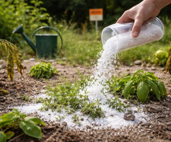 Gros sel pour désherber : les erreurs courantes à éviter