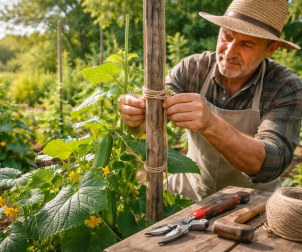 Fabriquer un tuteur pour le concombre : conseils d&rsquo;experts pour un soutien optimal