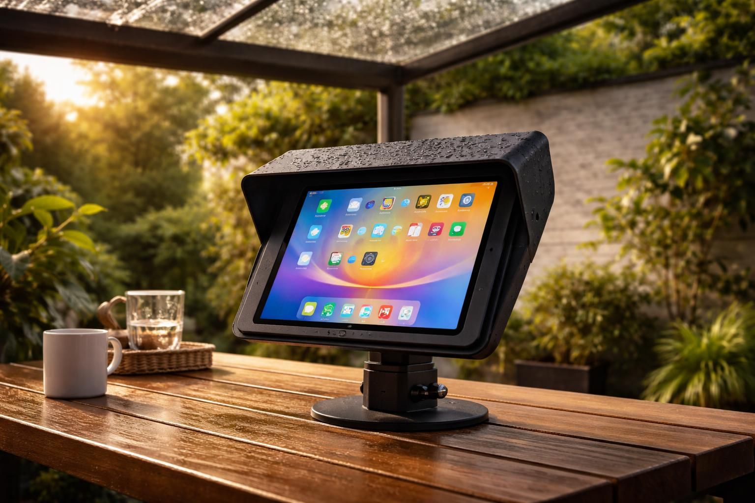 Support abrité : installer la tablette iPad dehors sans craindre l’humidité