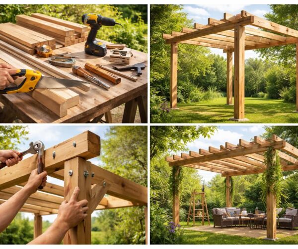 Guide étape par étape pour fabriquer une pergola en bois facilement
