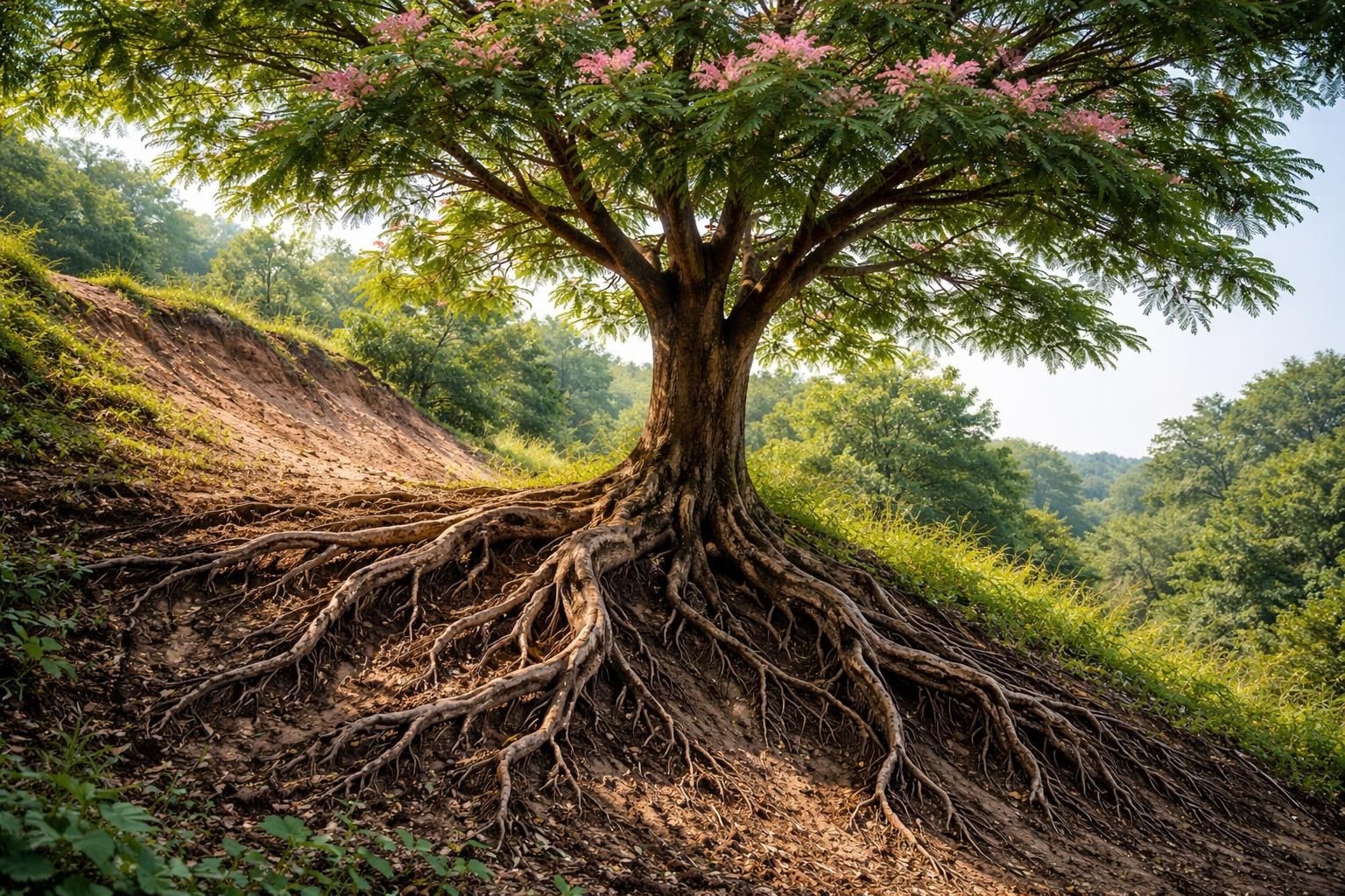 Les racines de l&rsquo;Albizia et leur rôle dans la lutte contre l&rsquo;érosion