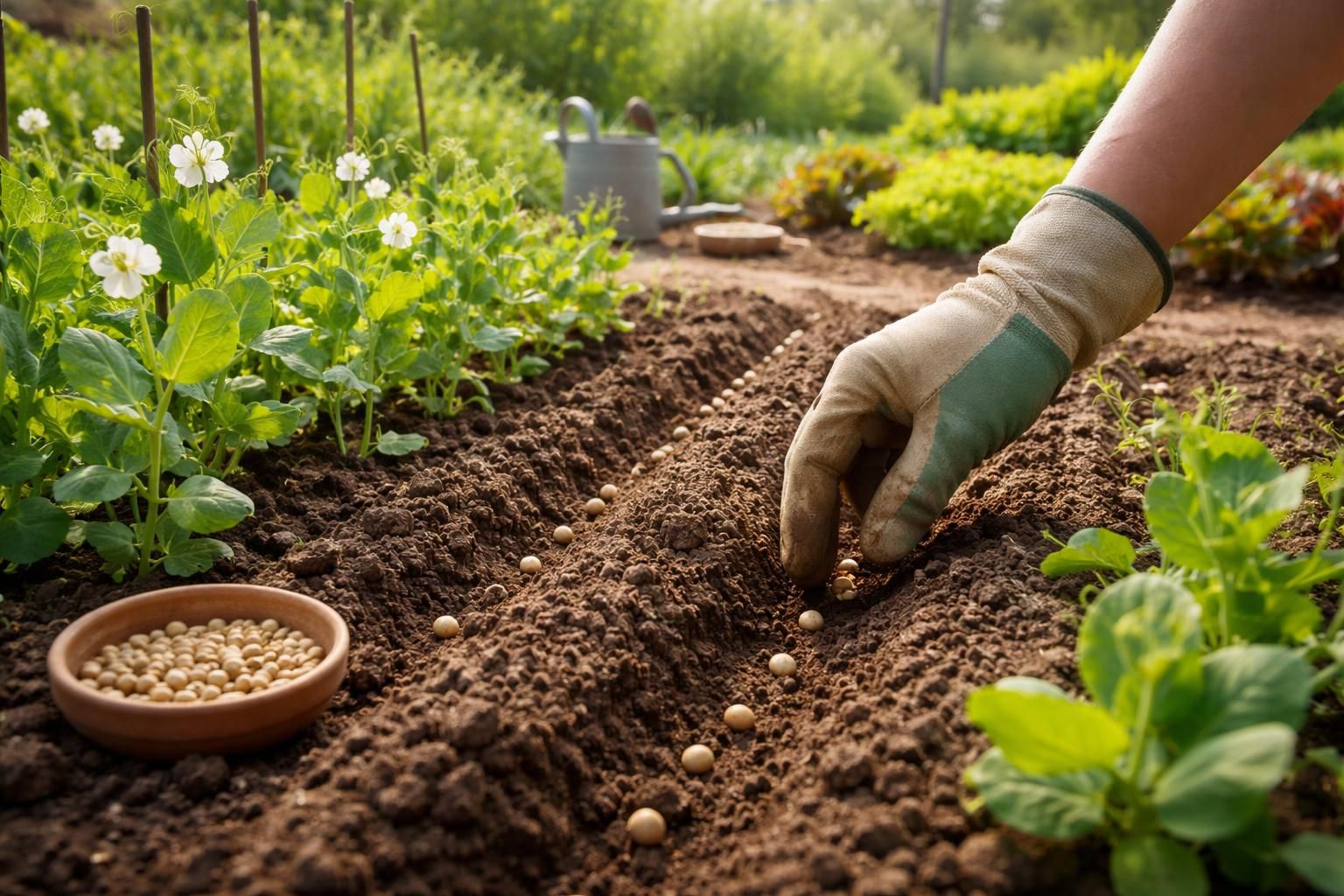 Les secrets de jardinage : quand semer les petit pois en pleine terre efficacement