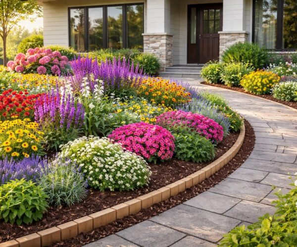 Un guide pour planifier un parterre de fleurs devant la maison