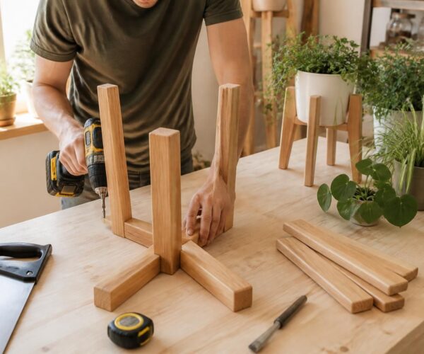 DIY : créer votre propre porte plante en bois sur pied en quelques étapes simples