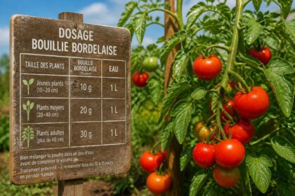découvrez le tableau de dosage idéal pour la bouillie bordelaise appliquée aux tomates et assurez une récolte abondante grâce à une protection efficace et adaptée.
