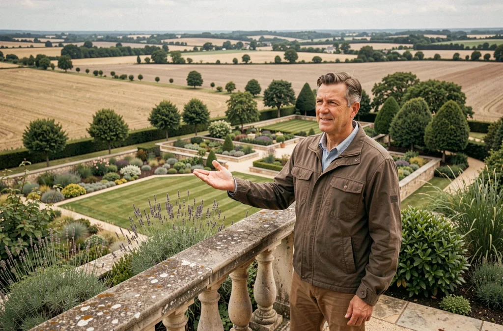 Paysagiste de Point de Vue Paysage contemplant un jardin aménagé en terrasses avec vue panoramique sur la Gironde